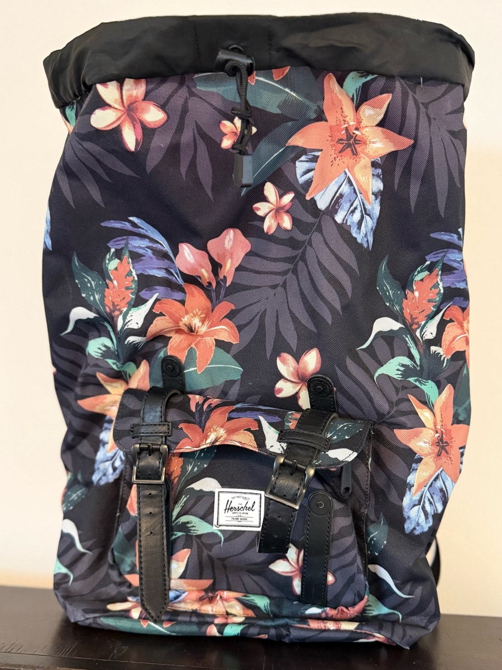 Herschel Floral Tropical Laptop Backpack Black Multicolor